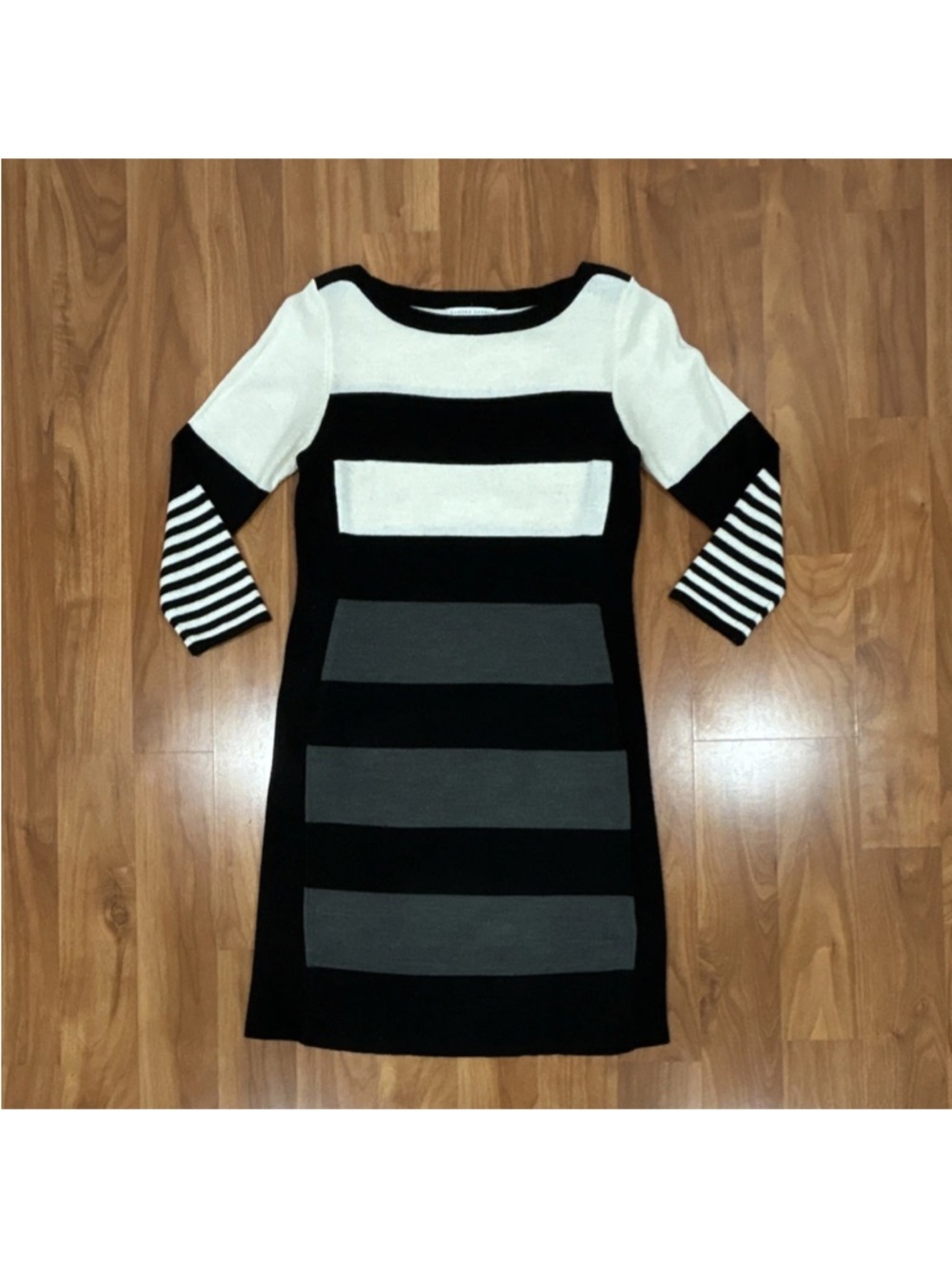 LRG Black, White & Gray Striped Knit Top